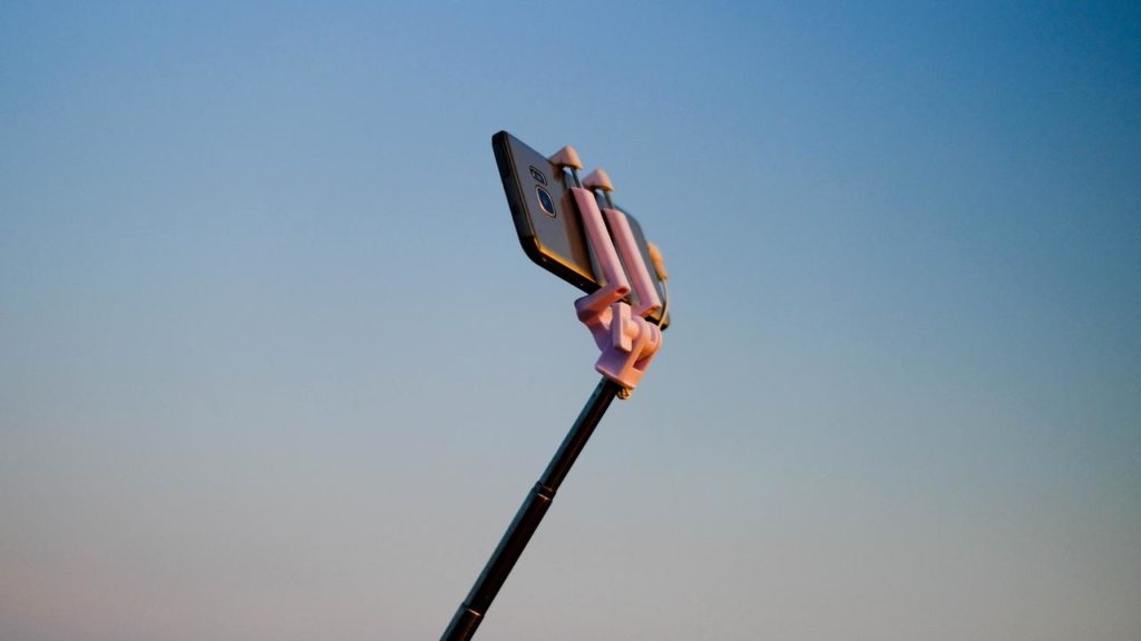 Smart phone on a selfie-stick