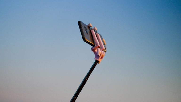 Smart phone on a selfie-stick