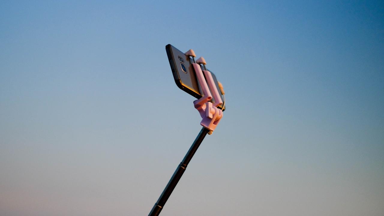 Smart phone on a selfie-stick